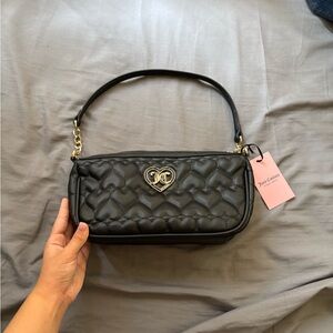 Juicy Couture Black Chevron Quilted Shoulder Bag